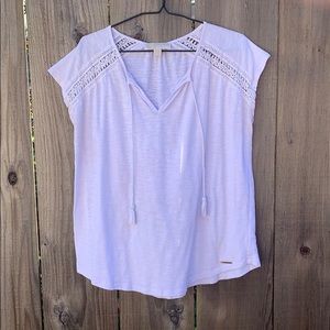 Michael Kors White Tassel Tee
